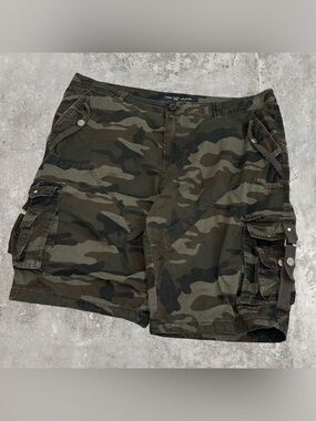 Xray Jeans Green Camouflage Skater Cargo Shorts